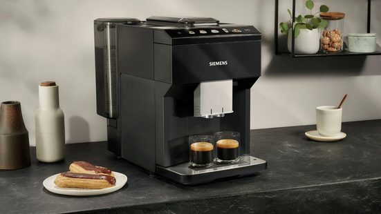 Kaffeevollautomat EQ500 classic TP513D09, viele Kaffeespezialitäten, automatische Dampfreinigung, schwarz,OneTouch-Funktion intuitives Farbdisplay