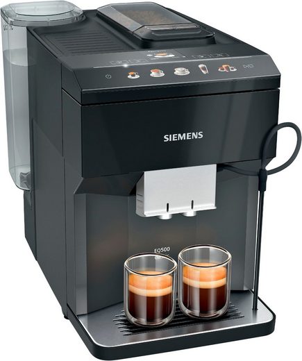 Kaffeevollautomat EQ500 classic TP513D09, viele Kaffeespezialitäten, automatische Dampfreinigung, schwarz,OneTouch-Funktion intuitives Farbdisplay